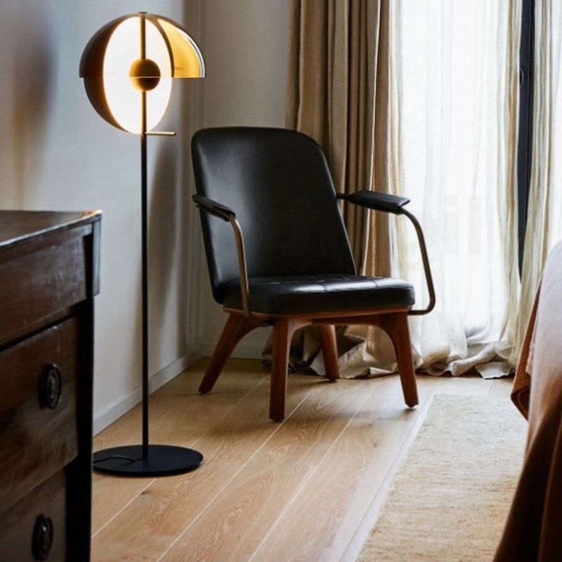 Salgado Moderne Design LED Geometrische Metalen Glazen Vloerlamp Zwart/Amber Slaapkamer/Woonkamer