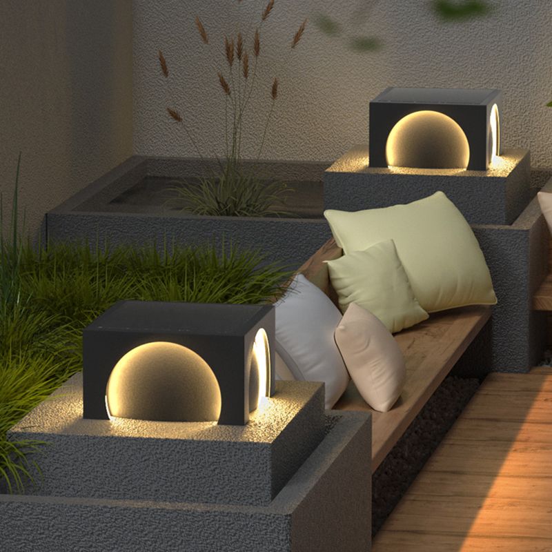 Riley Moderne Design LED Vierkant Buitenlamp Zonne Metaal Zwart Tuin/Stoeprand/Balkon