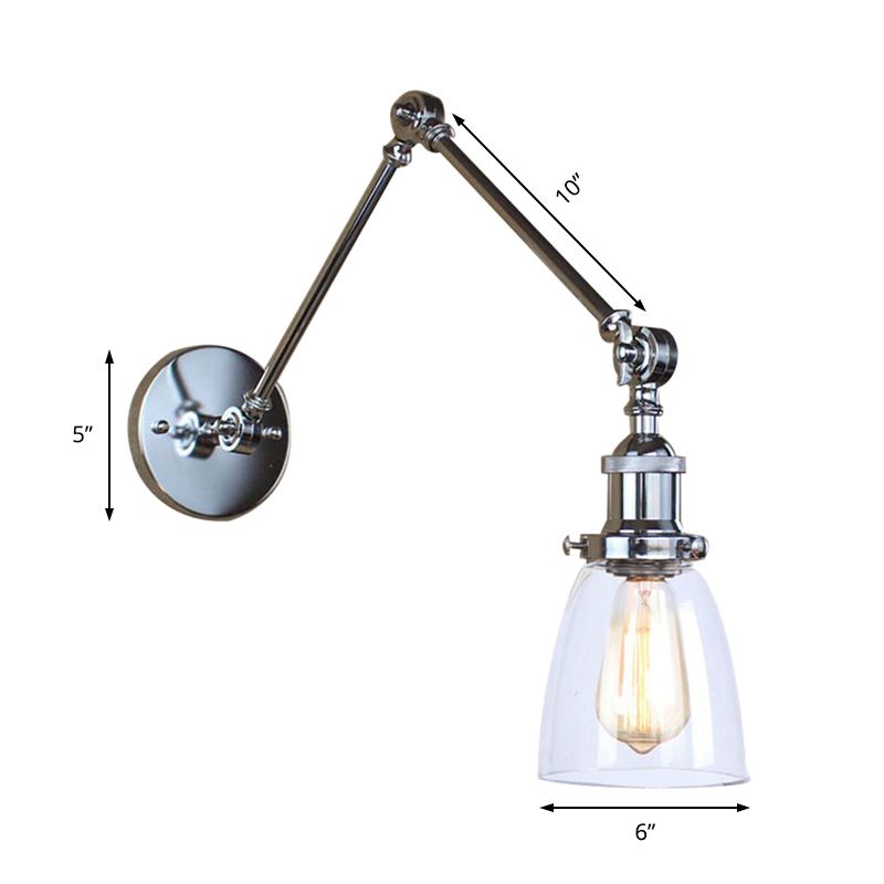 Alessio Wall Lamp Tapered, Modern, Glass/Metal Adjustable, 4 Color, Living Room