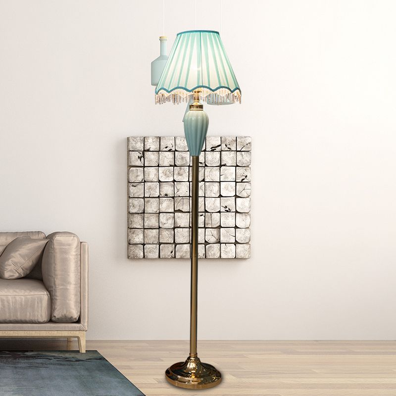 Eryn Design Vintage Vloerlamp Blauw/Roze Keramische Stoffen Slaapkamer/Woonkamer