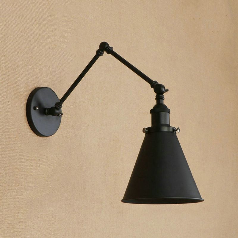 Brady Vintage Verstelbare Wandlamp Metaal Zwart/Roest Slaapkamer/Woonkamer