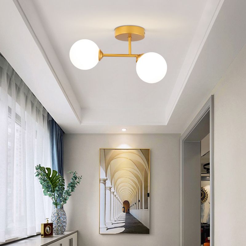 Valentina Moderne Bol LED Plafondlamp Metaal/Gals Zwart/Goud Slaap/Woon/Eetkamer