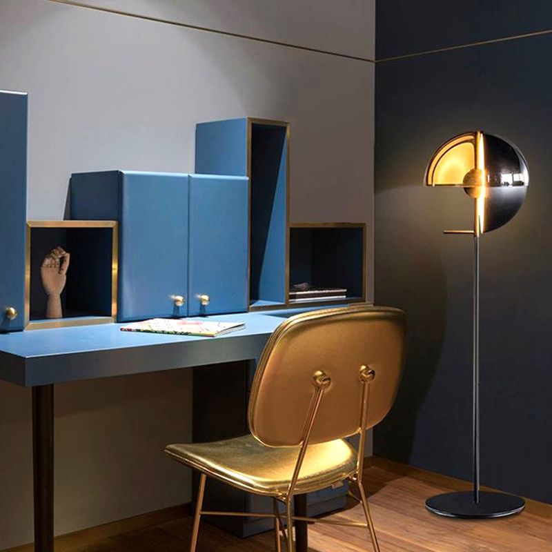 Salgado Moderne Design LED Geometrische Metalen Glazen Vloerlamp Zwart/Amber Slaapkamer/Woonkamer