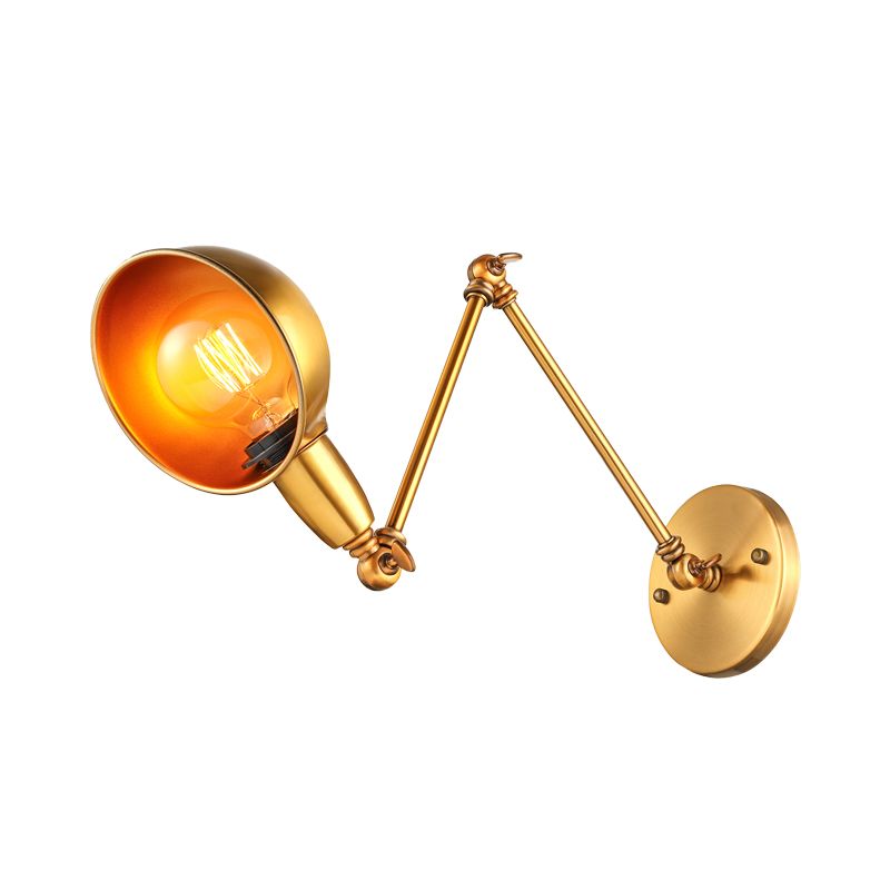 Brady Vintage Halfronde Verstelbare Wandlamp Goud/Chroom Slaapkamer/Woonkamer