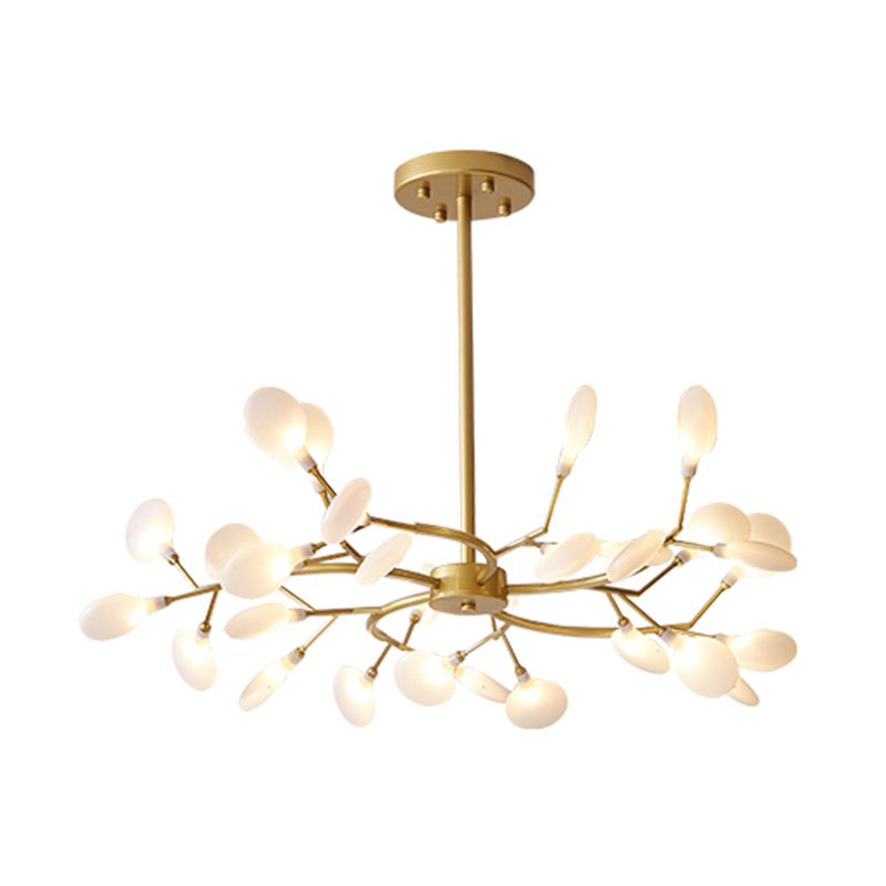 Olivia Design Bloem LED Hanglamp Zwart/Goud Metaal/Glas Slaap/Eet/Woonkamer
