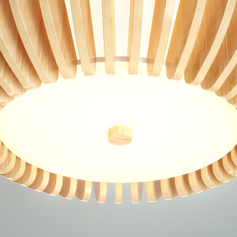 Ozawa Moderne Ronde Plafondlamp Goud Hout/Acryl Slaapkamer