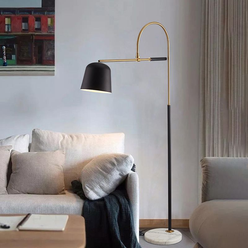 Salgado Moderne Design LED Boogvormige Metalen Vloerlamp Zwart/Wit Slaapkamer/Woonkamer