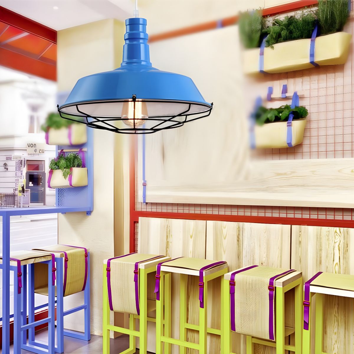 Cooley Industriële Kom Metalen Hanglampen Zwart/Wit/Blauw/Groen/Oranje