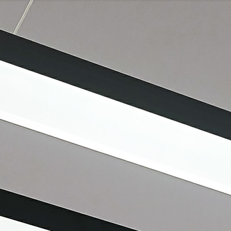 Bouvet Rechthoekig Moderne LED Hanglampen Wit Zwart Metaal Slaapkamer