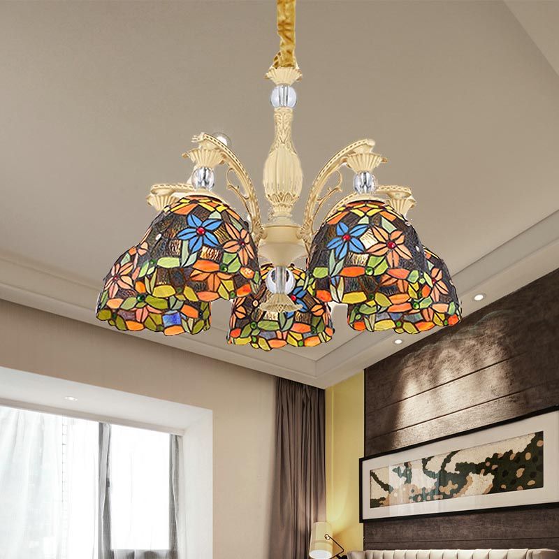 Alessio Vintage Flower Metal Chandelier, Multicolor