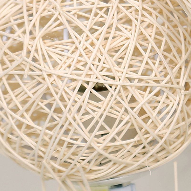 Ritta Retro Rond/Rechthoek/Vierkant Vaas LED Vloerlamp Metaal/Rotan Wit/Bruin Eetkamer