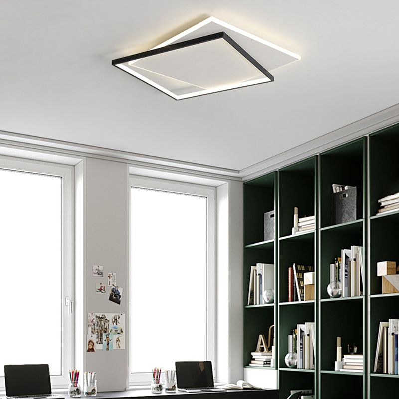 Quinn Moderne LED Plafondlamp Zwart/Wit Metaal/Acryl Slaapkamer