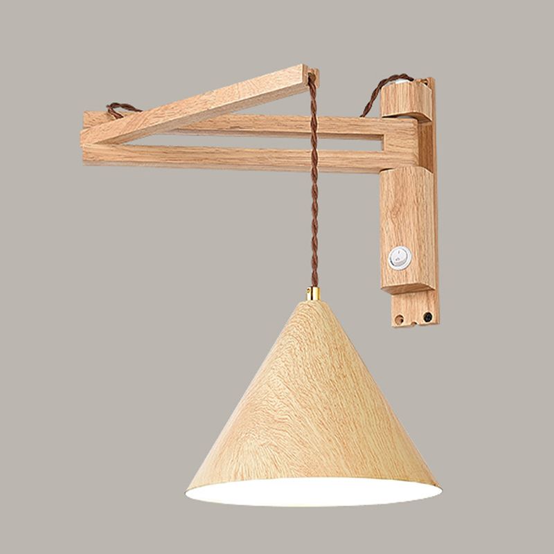 Ozawa Verstelbare Design LED Wandlamp Hout/Metaal Walnoot Woonkamer/Slaapkamer