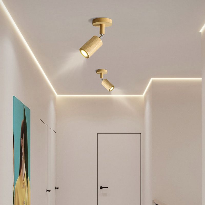 Ozawa Moderne LED Plafondlamp Verstelbaar Hout Metaal/Hout Woonkamer