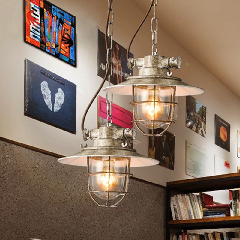 Alessio Industriële Rustieke Metalen Hanglamp Wit/Blauw Bar/Hal