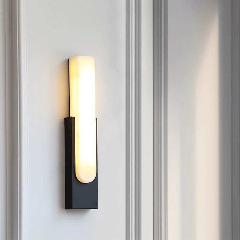 Chan Moderne Rechthoekige LED Wandlamp Metaal/Steen Slaapkamer