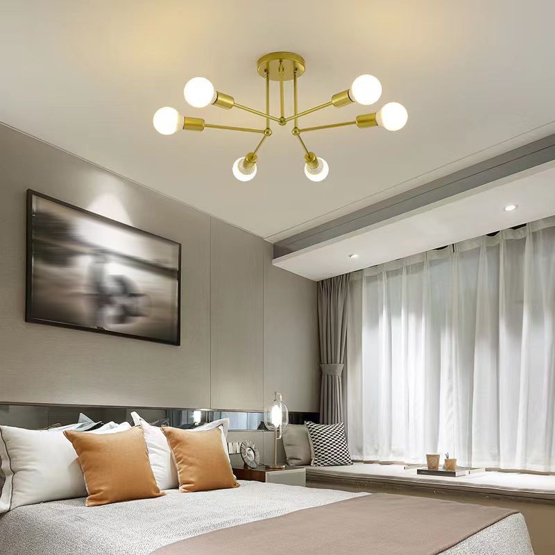 Valentina Industrieel LED Plafondlamp Zwart Witte Metaal Slaapkamerm