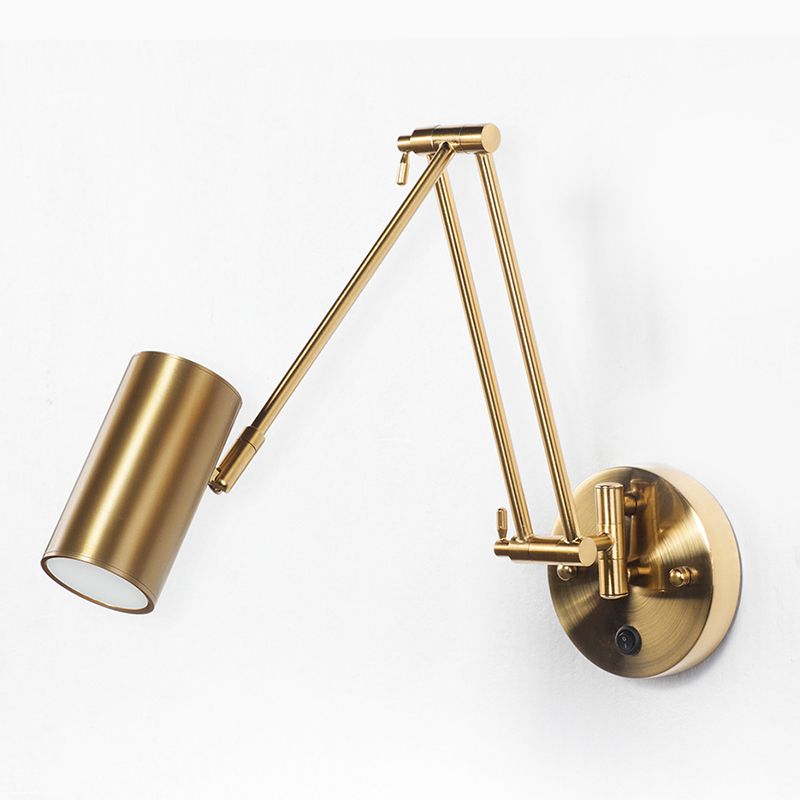 Freja Moderne Design Wandlamp Cilindrisch Verstelbare Lampstang Metaal Messing Slaapkamer/Woonkamer