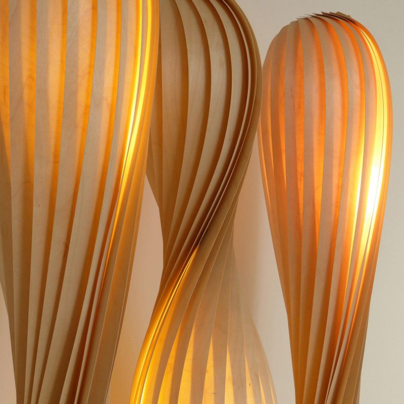 Ozawa Moderne Design LED Gedraaide Vloerlamp Hout Slaapkamer/Woonkamer