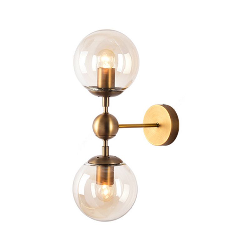 Valentina Moderne Bol LED Wandlamp Metaal/Glas Zwart/Goud Slaap/Woon/Badkamer