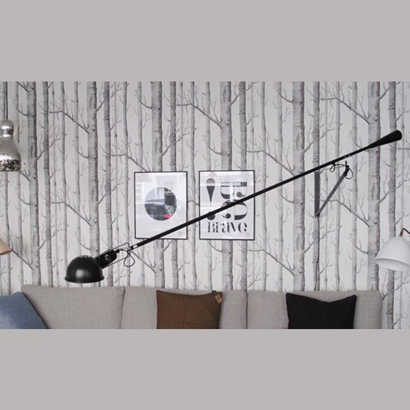 Brady Verstelbare Wandlamp met Lange Zwenkarm Metaal Zwart/Wit