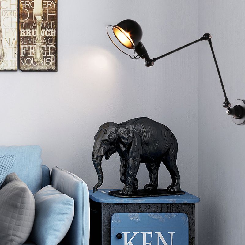 Brady Moderne Kom Cirkel LED Wandlamp Zwart/Wit Metaal Binnen
