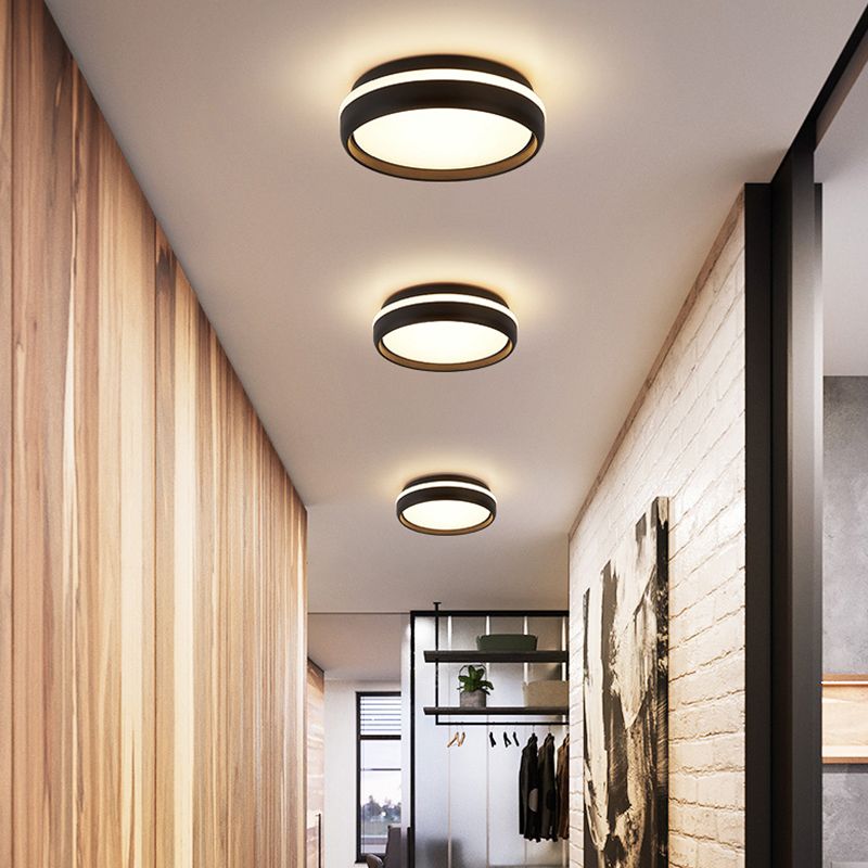 Quinn Moderne Design LED Plafondlamp Metaal Acryl Zwart Woonkamer