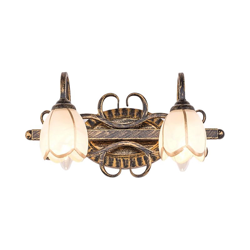Félicie Antiek Spiegel Front Wandlamp Messing Metaal/Glas Slaapkamer/Eetkamer/Woonkamer