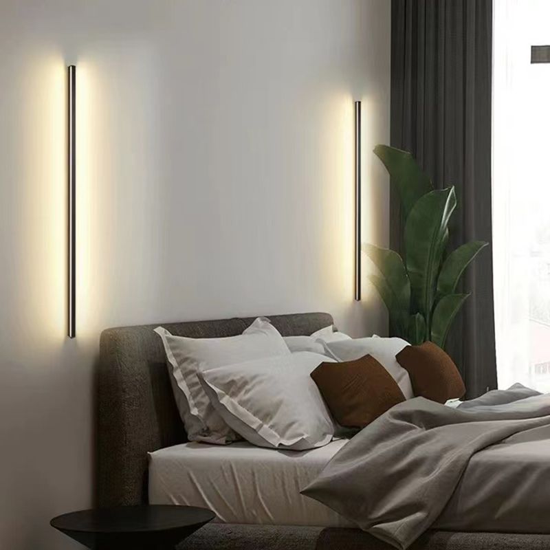 Edge Moderne Minimalistische Bar Metalen/Acryl Wandlamp, Zwart