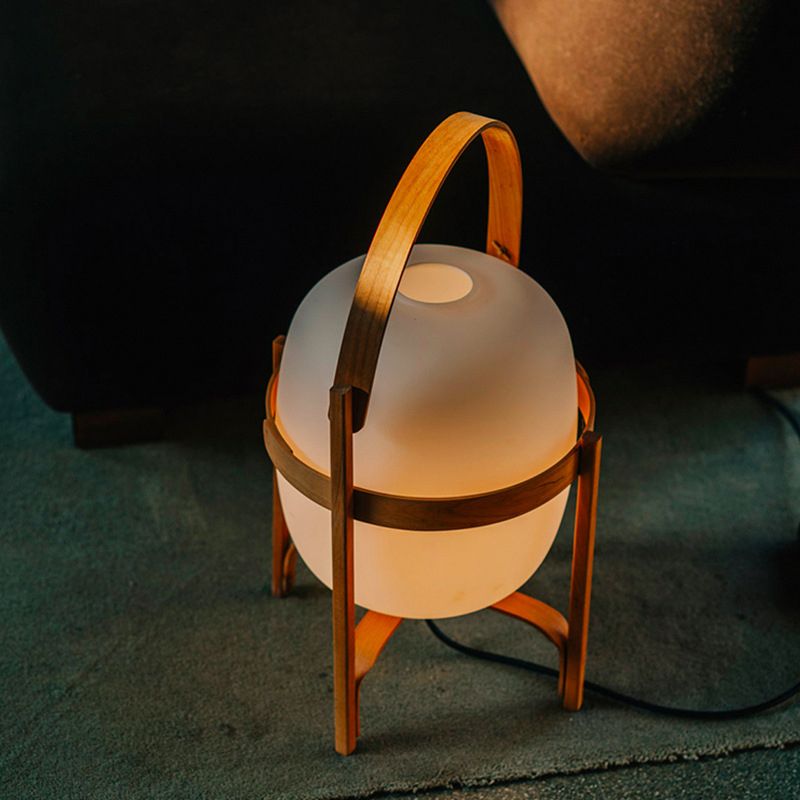 Ozawa Moderne Design LED Lantaarn Vloerlamp Houten/Glazen Slaapkamer/Woonkamer