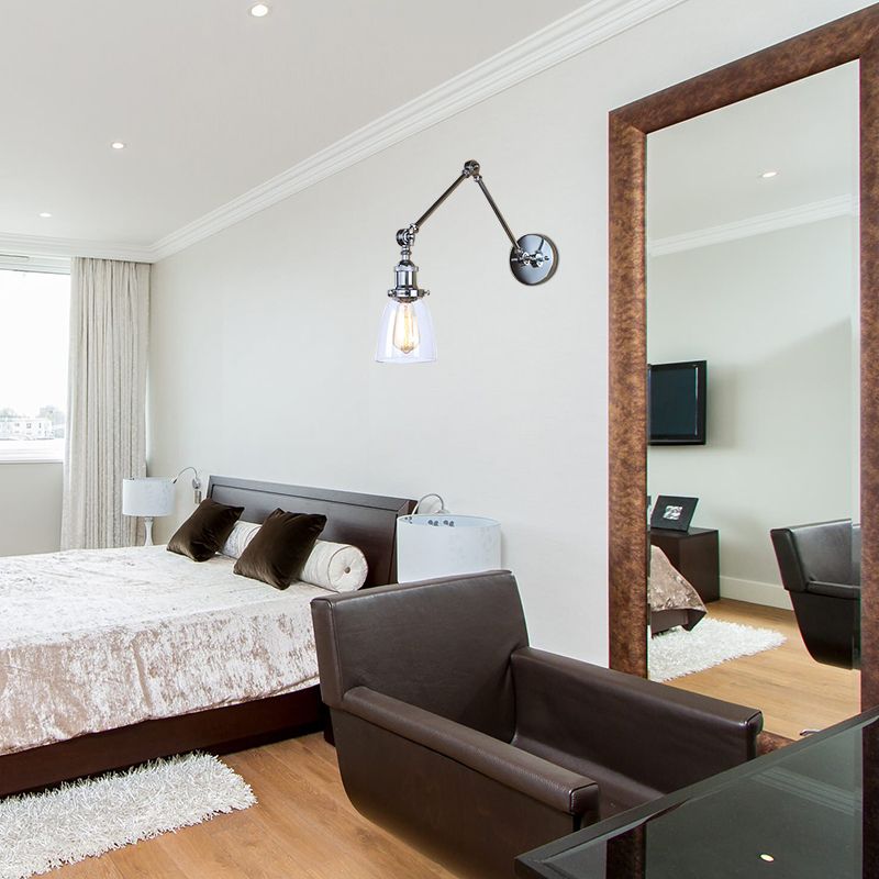 Alessio Wall Lamp Tapered, Modern, Glass/Metal Adjustable, 4 Color, Living Room