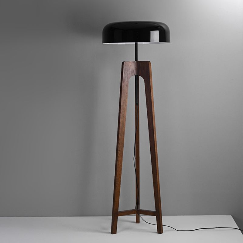 Ozawa Moderne LED Vloerlamp Zwart/Wit Metaal/Hout Slaap/Woon/Eetkamer