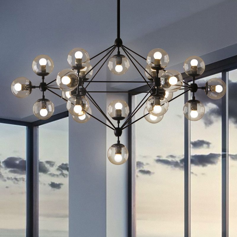 Valentina Modern Bubble LED Hanglampen Zwart Glas Metaal Slaapkamer