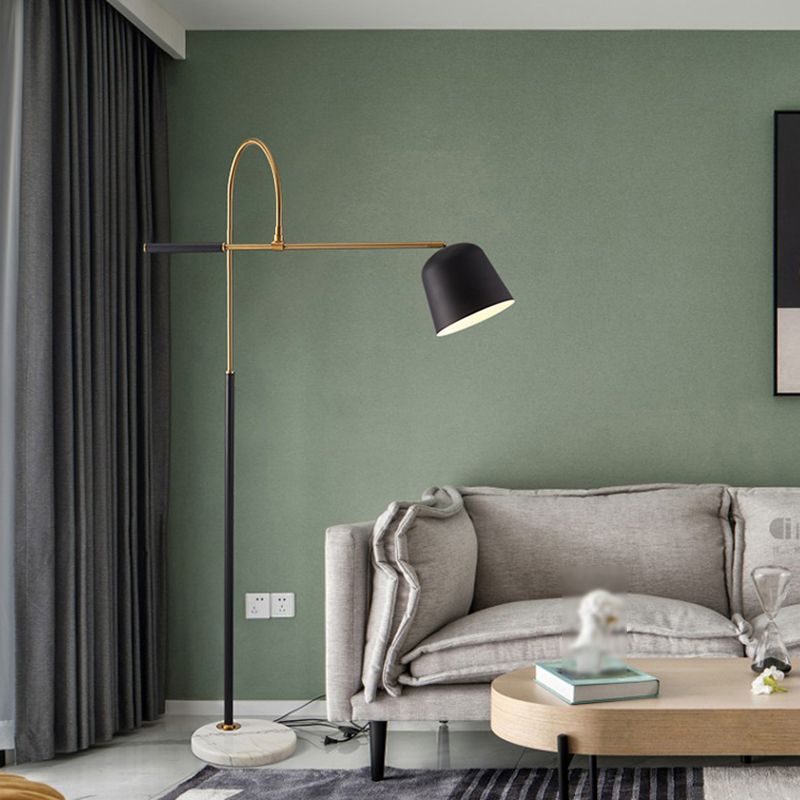 Salgado Moderne Design LED Boogvormige Metalen Vloerlamp Zwart/Wit Slaapkamer/Woonkamer