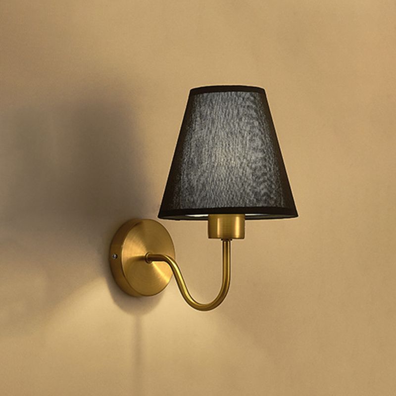 Eryn Nordic Wandlamp Zwart/Wit/Koffie/Flaxen Stof/Metaal Slaapkamer/Eetkamer/Woonkamer