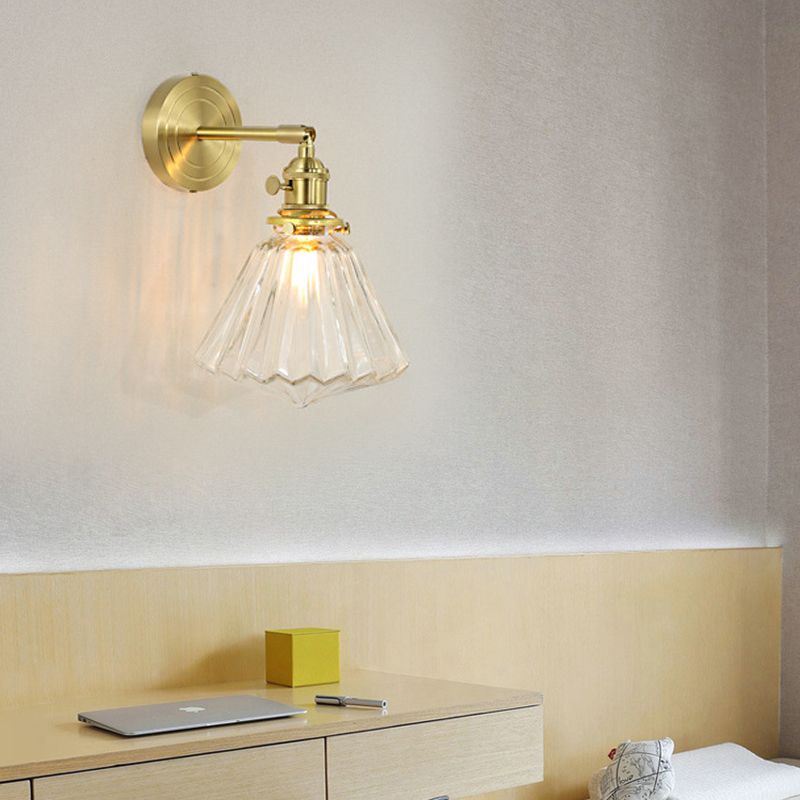 Hailie Design Bol/Bloem LED Wandlamp Metaal/Glas Goud Slaap/Woon/Badkamer