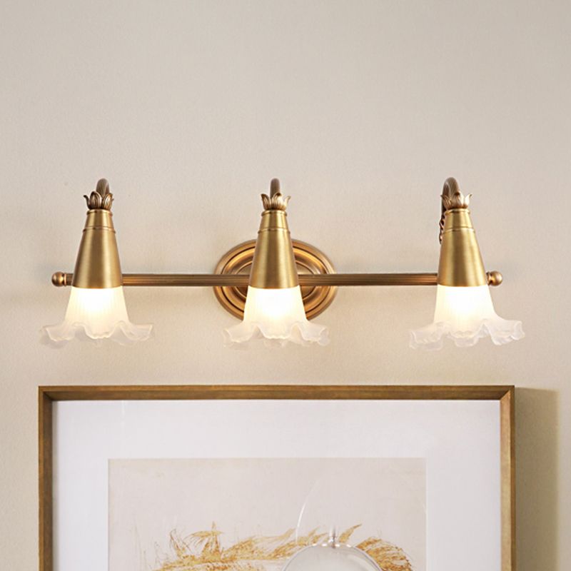 Félicie Retro Bloem Wandlamp Goud Metaal/Glas Woonkamer Slaapkamer