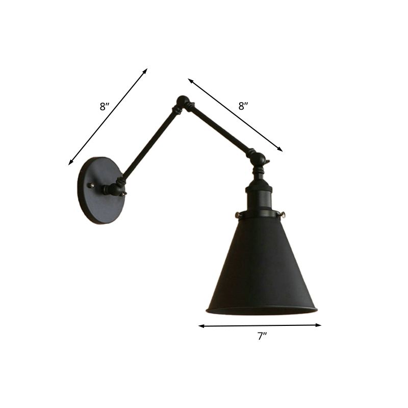 Brady Vintage Verstelbare Wandlamp Metaal Zwart/Roest Slaapkamer/Woonkamer