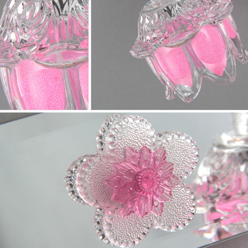Félicie Design Bloem LED Wandlamp Metaal/Glas Roze Slaap/Woon/Badkamer