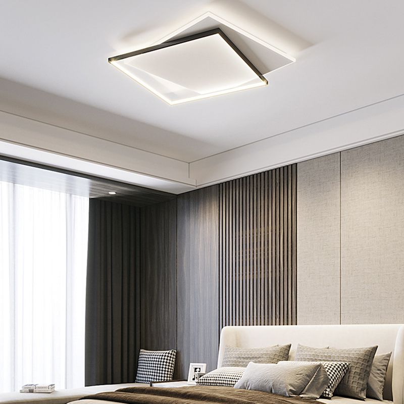 Quinn Moderne LED Plafondlamp Zwart/Wit Metaal/Acryl Slaapkamer