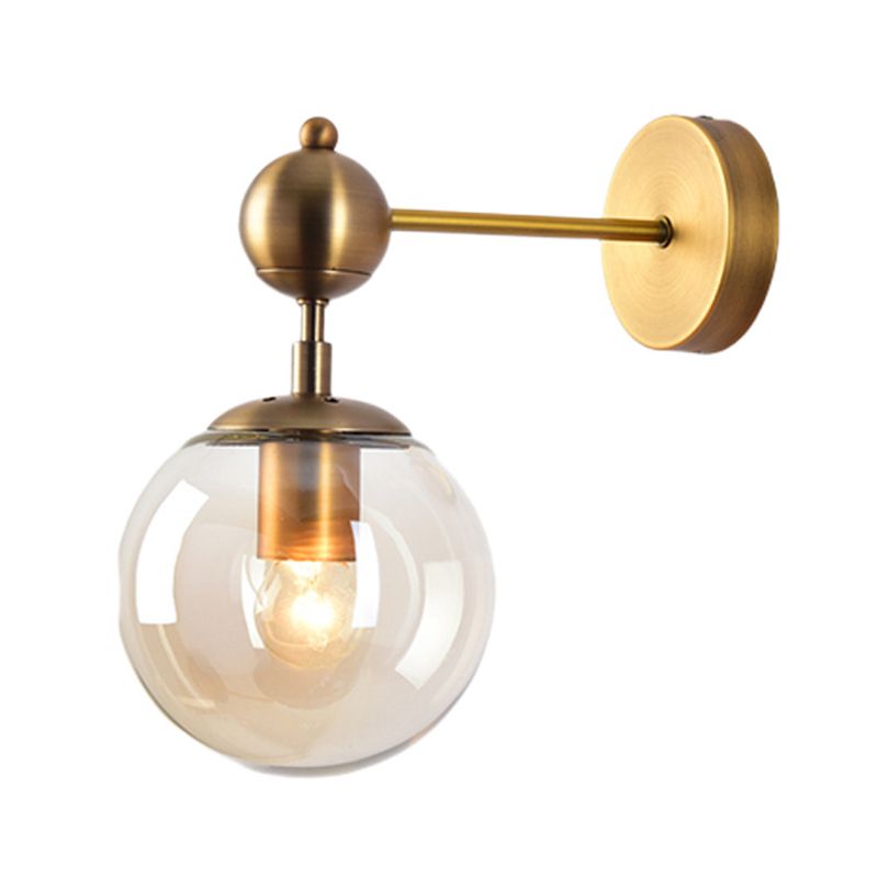 Valentina Moderne Bol LED Wandlamp Metaal/Glas Zwart/Goud Slaap/Woon/Badkamer