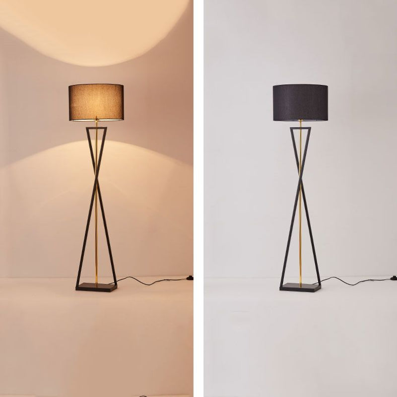 Eryn Retro Cilinder Driepoot Vloerlamp Metalen Stof Multi Kleur Slaapkamer/Woonkamer