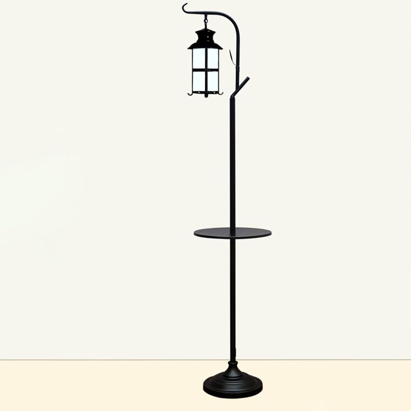 Alessio Retro LED Vloerlamp Zwart&Wit Slaap/Woonkamer Metaal&Glass