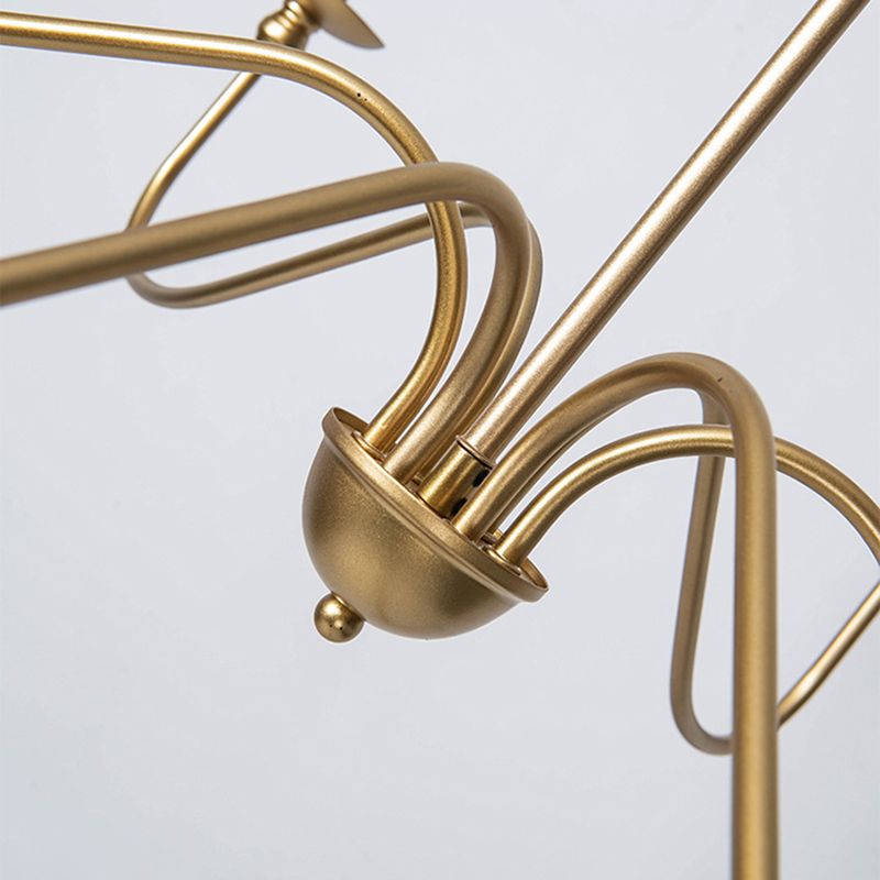 Alessio Vintage LED Kroonluchter Zwart Goud Metaal Slaapkamer Woonkamer