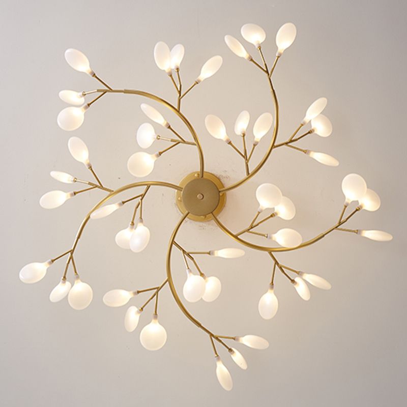 Olivia Design Bloem LED Hanglamp Zwart/Goud Metaal/Glas Slaap/Eet/Woonkamer