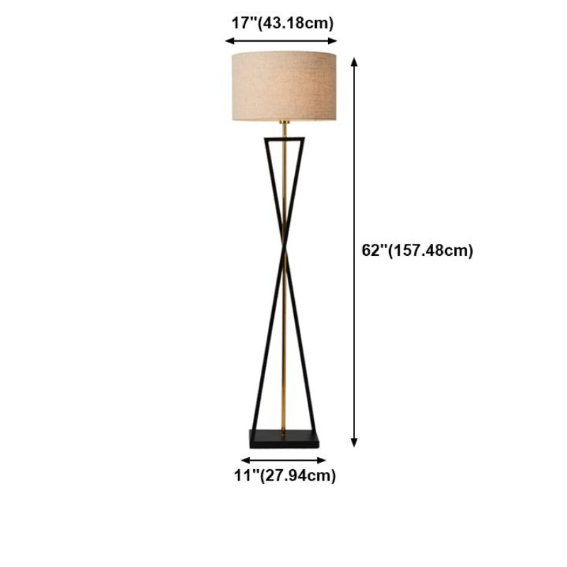 Eryn Retro Cilinder Driepoot Vloerlamp Metalen Stof Multi Kleur Slaapkamer/Woonkamer