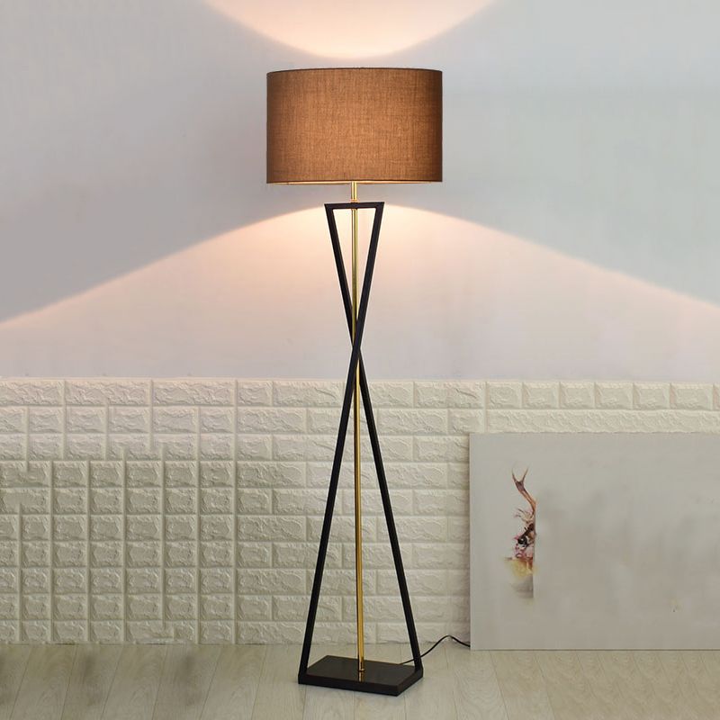 Eryn Retro Cilinder Driepoot Vloerlamp Metalen Stof Multi Kleur Slaapkamer/Woonkamer
