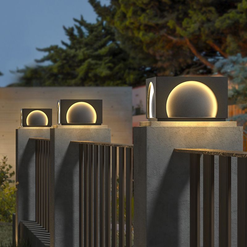 Riley Moderne Design LED Vierkant Buitenlamp Zonne Metaal Zwart Tuin/Stoeprand/Balkon