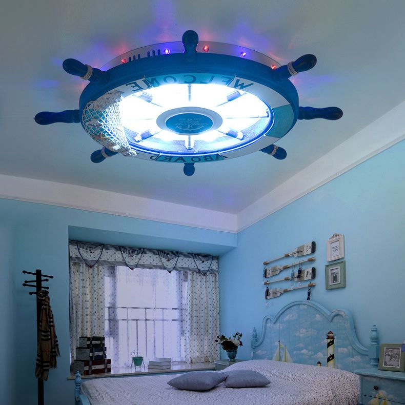 Quinn Moderne Design LED Plafondlamp Metaal Blauw Woonkamer Keuken