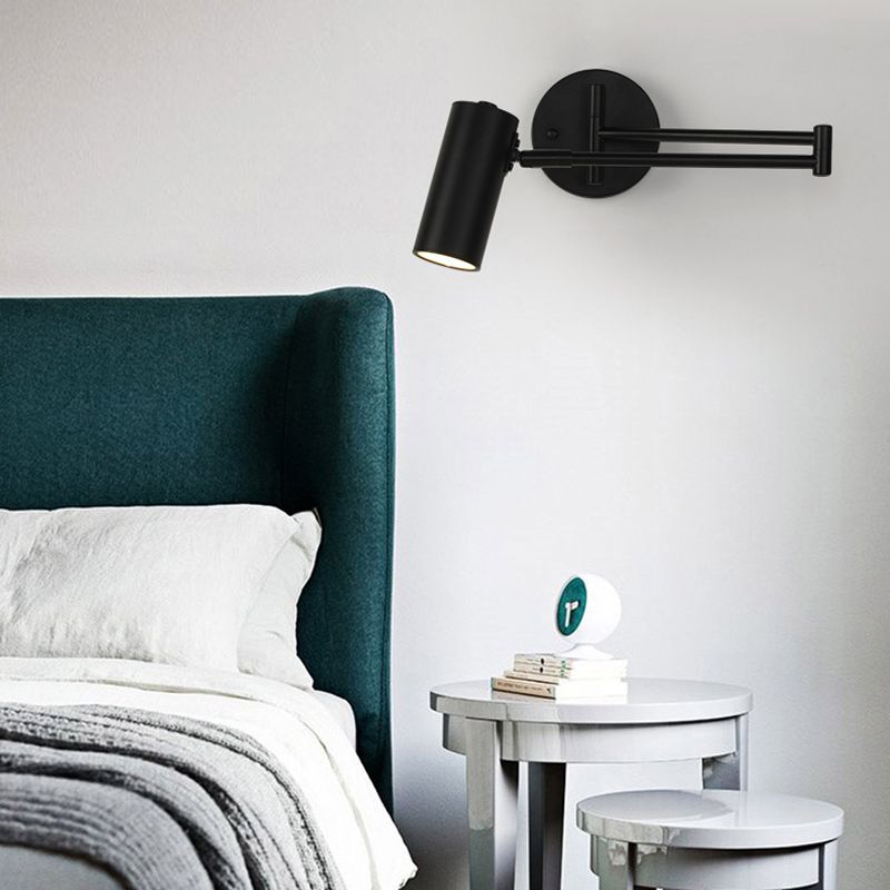 Freja Moderne Wandlamp Kegel Metaal Verstelbaar Zwart/Goud Slaapkamer/Woonkamer